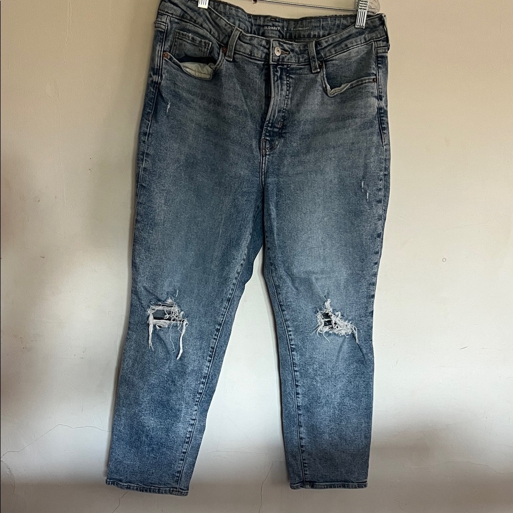 Old Navy Faded Blue Distressed Jeans